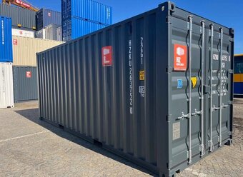 Lodní kontejner šedý včetně sekčních vrat - 2