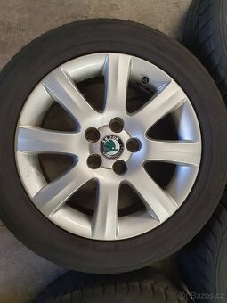 Originální kompletní kola Škoda 5x100 r15 pneu 195/55 r15 - 2