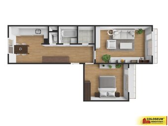 Brno - Řečkovice, OV 2+1, 65 m², 2 balkony, sklep, garáž– by - 2