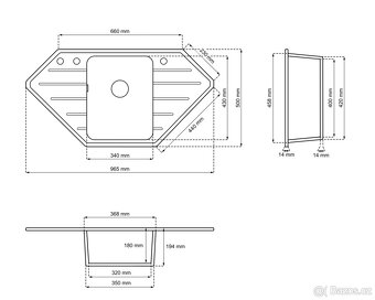 Rohový granitový dřez Lavello - 2