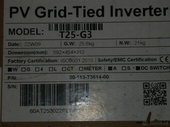 Solární měnič FOXESS/T25-G3 25 kW - 2