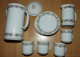 čajový retro servis Josefína - porcelánka Loučky, pěkný - 2