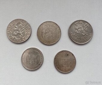 5 stříbrných mincí Československo - 2