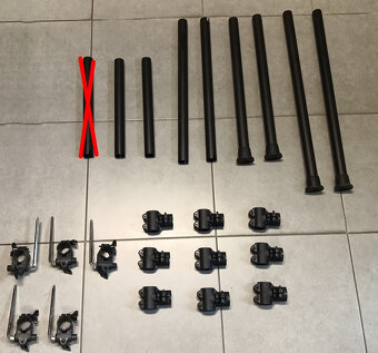 čierne trubky, rúrky, clampy na bicie - 2