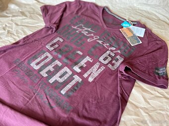 Pánské tričko Camp David Vintage Rebel Red Vínová L Nové - 2