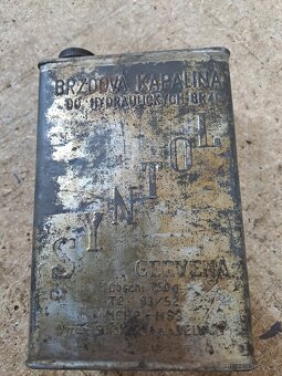 Starožitná plechová krabička na brzdovou kapalinu - 2