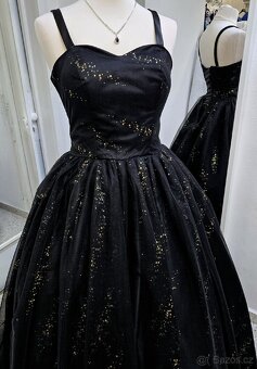 NOVÉ plesové šaty ČERNO-ZLATÉ - 2