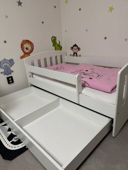 Dětská postel, matrace, 2x chránič, 2x prostěradlo - 2
