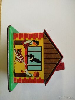 Retro kovová kašička domecek - 2
