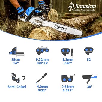 NOVÉ Pilové řetězy Qiaomiao 35 cm 3/8" 3 kusy - 2