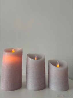 Sada voskových LED svíček s přirozeně blikajícím plamenem - 2