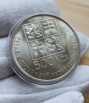 Stříbrná pamětní mince Československa 500kčs J. A. Komenský - 2