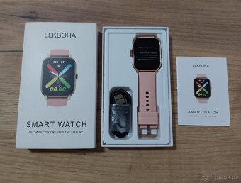 Chytré hodinky LLKBOHA P75 – 1,85" HD, volání, růžové - 2
