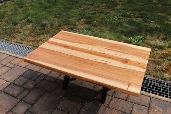 Masivní jilmový konferenční stůl – 95 × 60 cm, přírodní kres - 2