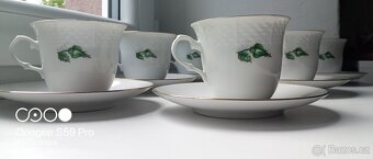 Čajový servis Thun Natalie č. 52 – zelená růže (6 šálků, 6 p - 2