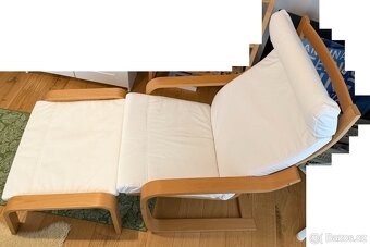 IKEA POÄNG Křeslo, bříza dýha + podnožka - 2