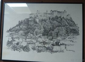 Obrazy tužkou-2 ks černě orámované - 2