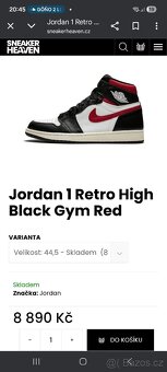 Nike Air Jordan 1 Retro Hight OG "Gym red" (Vel 45) - 2