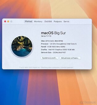 iMac 21,5” 2014 CTO /8GB RAM/Intel i5/256GB SSD/ Záruka - 2