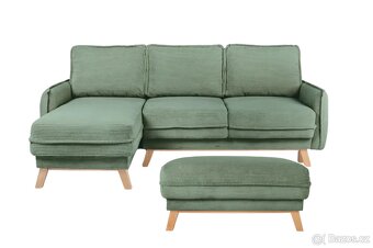 Rohové rozkládací sofa TORI vč.taburetu, - 2