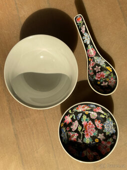Čínský porcelán - 3 dílná sada na polévku - 2