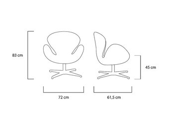 Designová otočná křesla SWAN, neprosezená, levně - 2