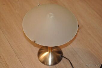Stolní lampa kov-dřevo-sklo - 2