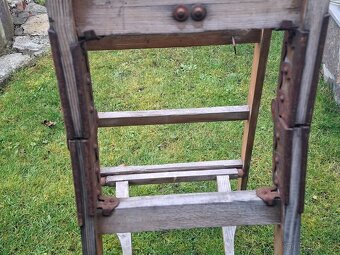 dřevěné štafle rozkládací velmi staré - 2