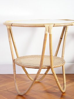 Retro Ratanový Stolek Fuchs - 2