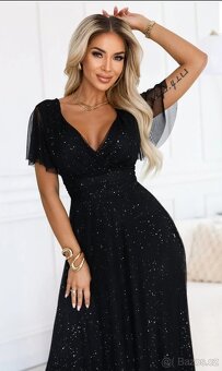 NOVÉ plesové šaty TŘPYTIVÉ ČERNÉ - 2