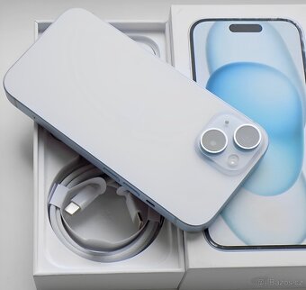 iPhone 15 Blue BATERIE 100% TOP - 2