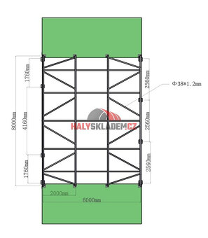 Pristresek-2x Kontejner 6m s plachtovou halou 8m,zadni celo - 2
