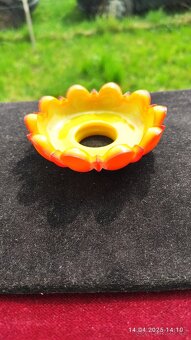 stará skleněná stínítka oranžové opaktní sklo - 2