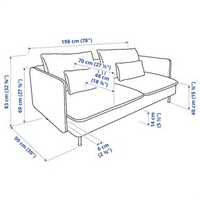 3-místná Pohovka Ikea SODERHAMN - 2