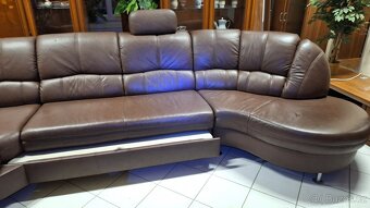 Rozkládací Kožená sedací souprava - 2