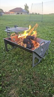 🏕️ Skládací cestovní ohniště s grilem – ideální do dodávky - 2