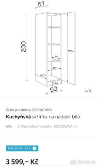 Kuchyňská skříň lesklá 50x57x200 cm - 2