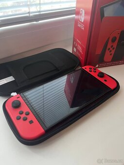 NINTENDO SWITCH OLED MARIO V ZÁRUKA do 07/26 + Dock, pouzdro - 2