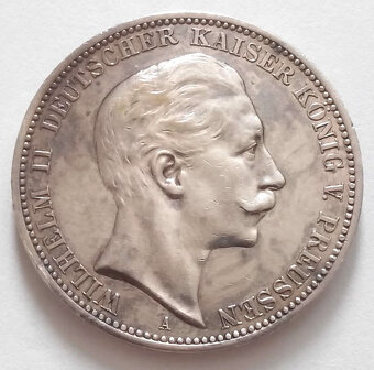 Stříbrná mince Prusko císař Vilém II. - 2