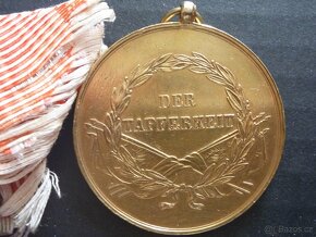 R-U zlatá medaile statečnost Franz Josef 1914 Tapferkeit - 2