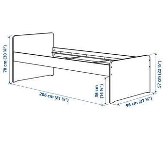 Postel IKEA SLÄKT 90x200 s matrací - 2