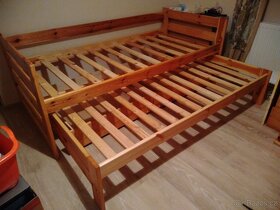 postel s přistýlkou a dvěma šuplíky, borový masiv - 2
