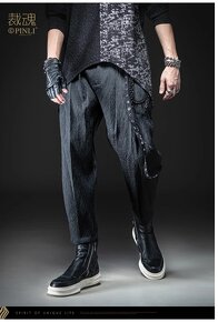 Stylové, pánské harem kalhoty s páskem - PINLI - 2