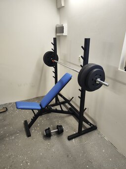 Činky a stojan s lavicí - 2