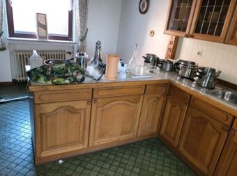 Rustikální dubová linka do U se spotřebiči,6236 - 2