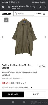 Issey Miyake Windcoat Béžová Oversized Parka - 2