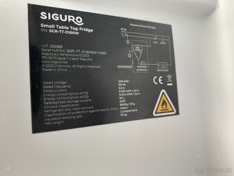 Prodám ledničku SIGURO SGR-TT-D160W, 90 l - 2