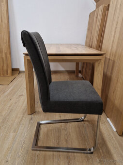 Nová  židle šedé polstrování + nohy  nerez - 2