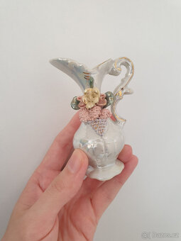Retro dekorace duhový porcelán džbánek květinky - 2