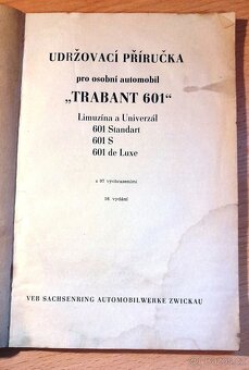 Brožura Obsluha a údržba Trabant 601, 1978. - 2